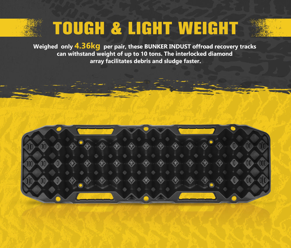 BUNKER INDUST Recovery Tracks Board 10T Sand Mud Snow Grass 4WD Accessory 1Pair