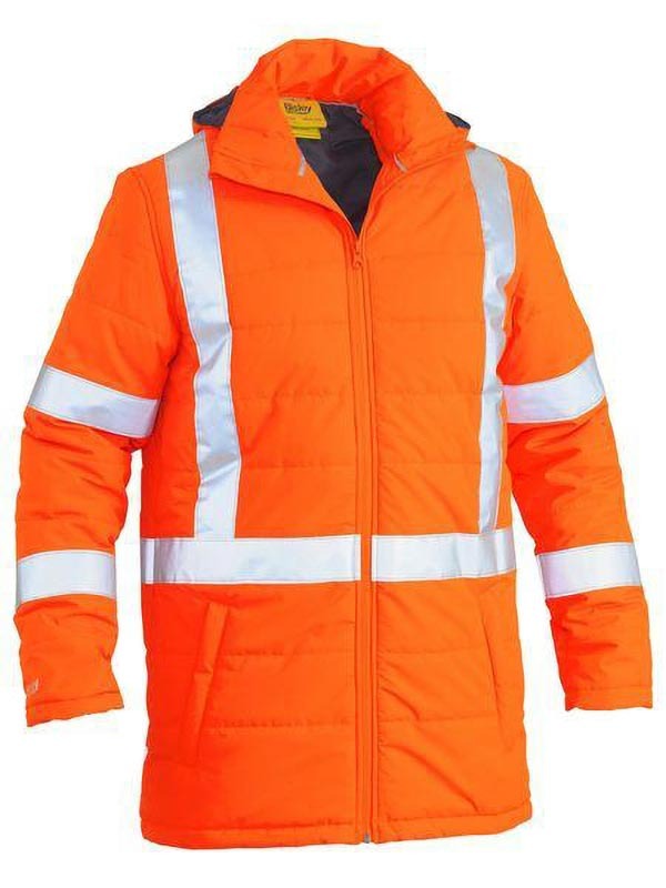 Bisley Taped Hi Vis Puffer Jacket with X Back
