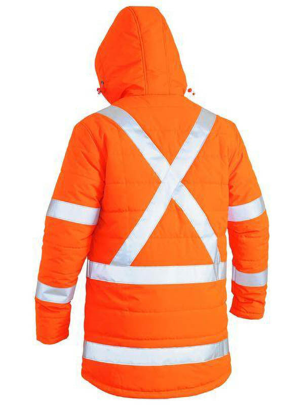 Bisley Taped Hi Vis Puffer Jacket with X Back