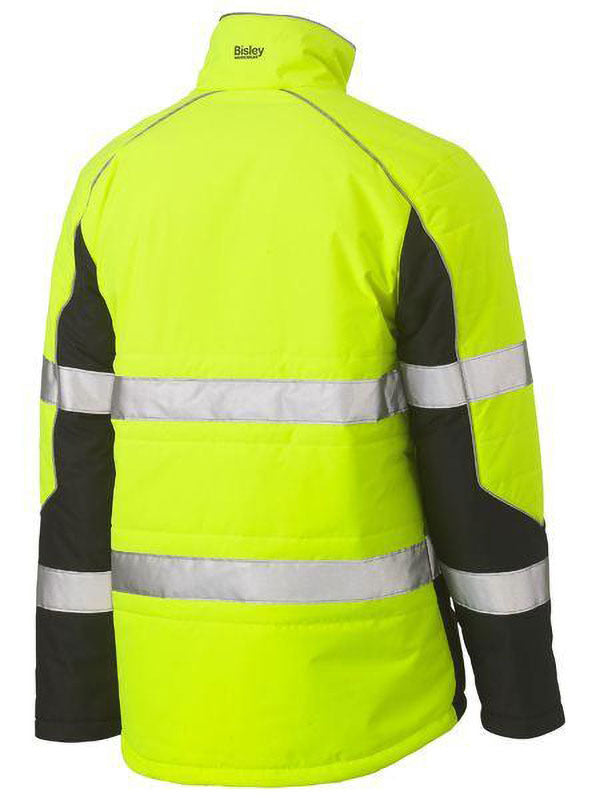 Bisley Taped Hi Vis Puffer Jacket with Stand Collar