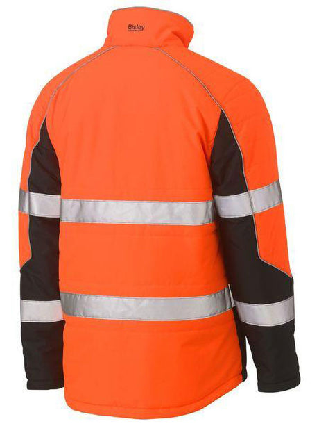 Bisley Taped Hi Vis Puffer Jacket with Stand Collar