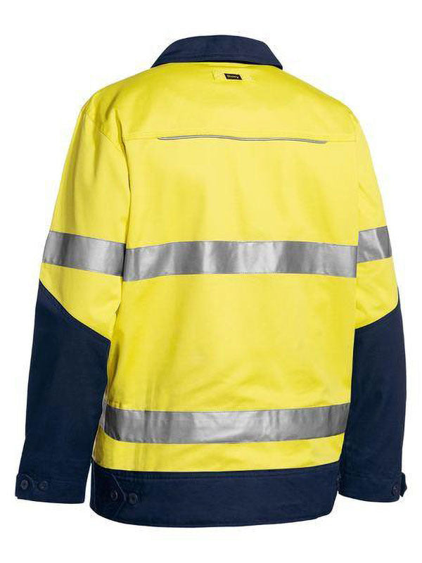 Bisley Taped Hi Vis Drill Jacket with Liquid Repellent finish