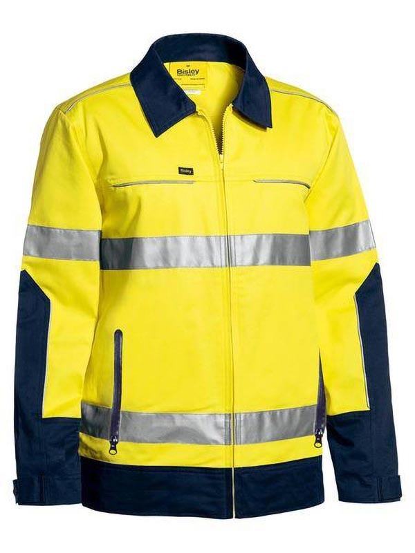 Bisley Taped Hi Vis Drill Jacket with Liquid Repellent finish