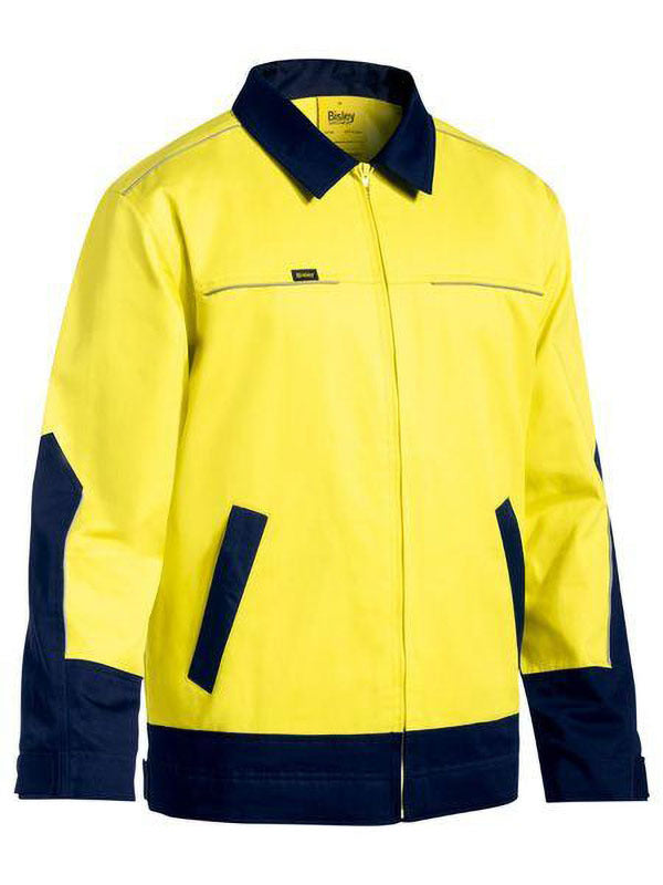 Bisley Hi Vis Drill Jacket with Liquid Repellent Finish