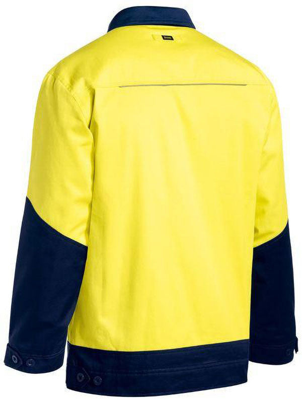 Bisley Hi Vis Drill Jacket with Liquid Repellent Finish