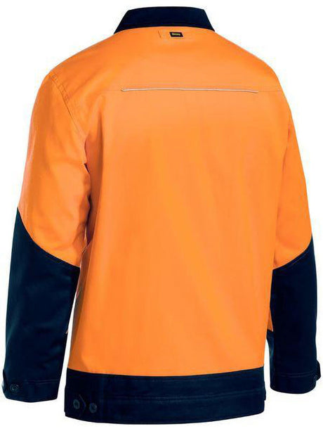 Bisley Hi Vis Drill Jacket with Liquid Repellent Finish