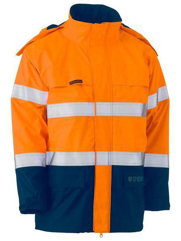 Bisley Taped Hi Vis FR Wet Weather Shell Jacket