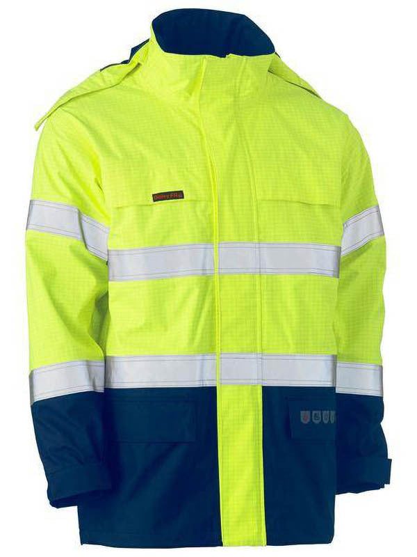 Bisley Taped Hi Vis FR Wet Weather Shell Jacket