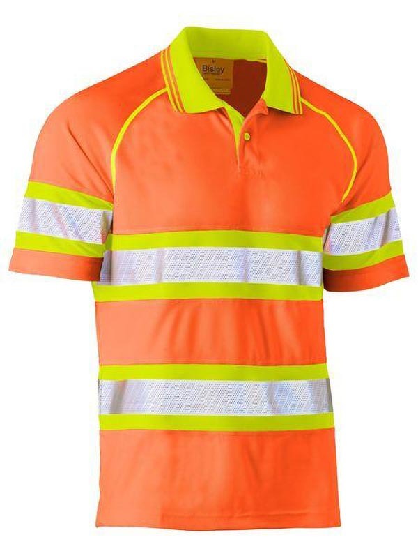 Bisley Tape Double Hi Vis Mesh Polo