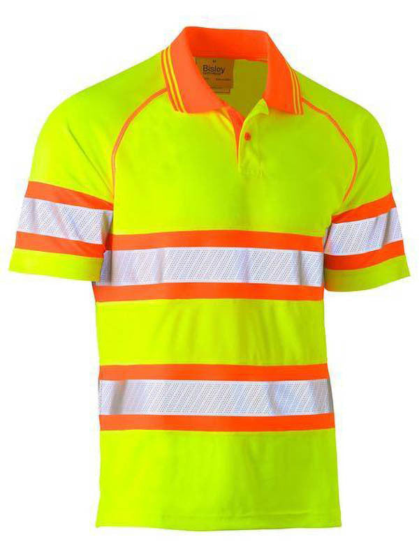 Bisley Tape Double Hi Vis Mesh Polo