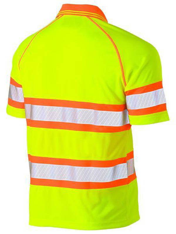 Bisley Tape Double Hi Vis Mesh Polo