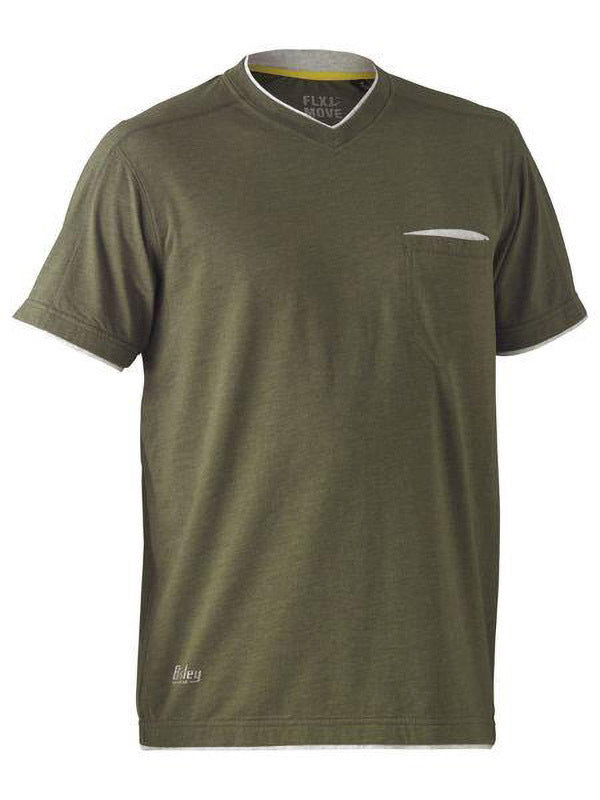 Bisley Flex & Move Cotton V-Neck Tee