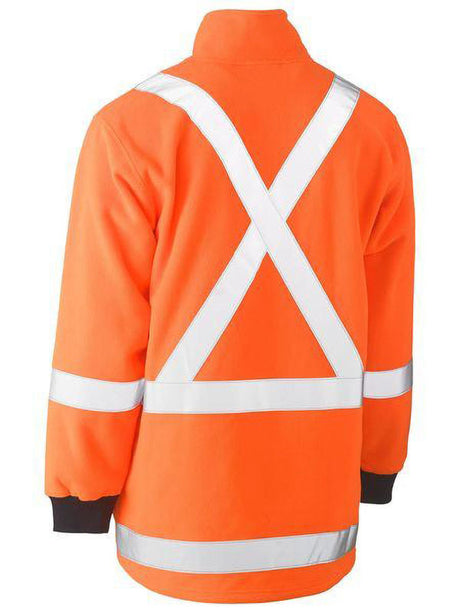 Bisley X Taped TTMC Hi Vis Polar Fleece 1/4 Zip Pullover