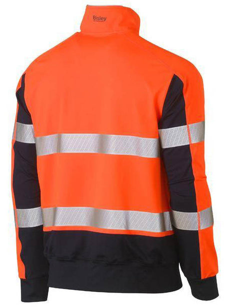 Bisley Taped Two Tone Hi Vis Contrast Stretchy 1/4 Zip Pullover