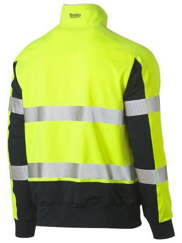 Bisley Taped Two Tone Hi Vis Contrast Stretchy 1/4 Zip Pullover