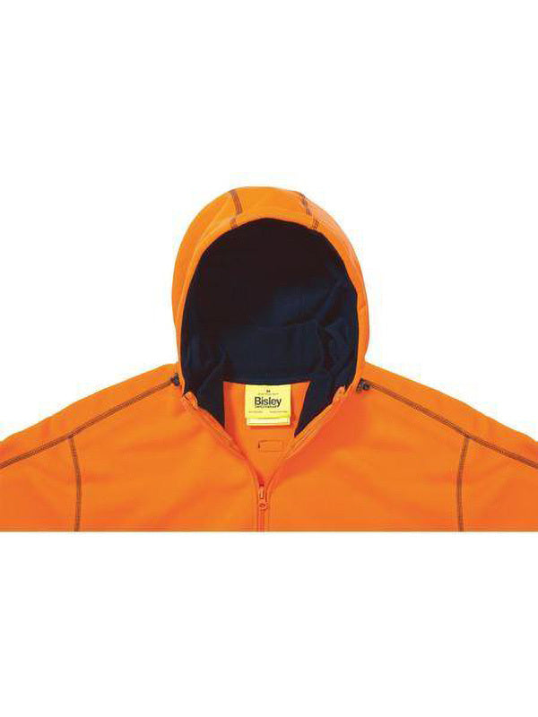 Bisley Hi Vis Zip Front Fleece Hoodie