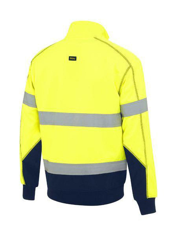Bisley Taped Hi Vis 1/4 Zip Fleece Pullover with Sherpa Lining
