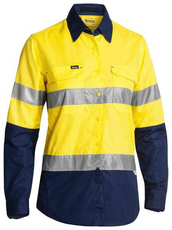 Bisley Women's X Airflow Taped Hi Vis Ripstop Shirt