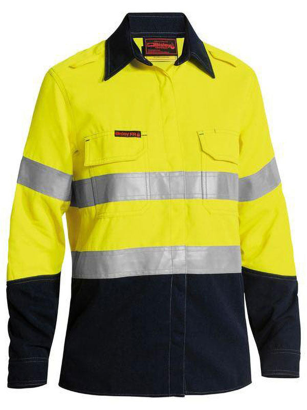 Bisley TenCate Tecasafe Plus 700 Women's Taped Hi Vis FR Vented Shirt