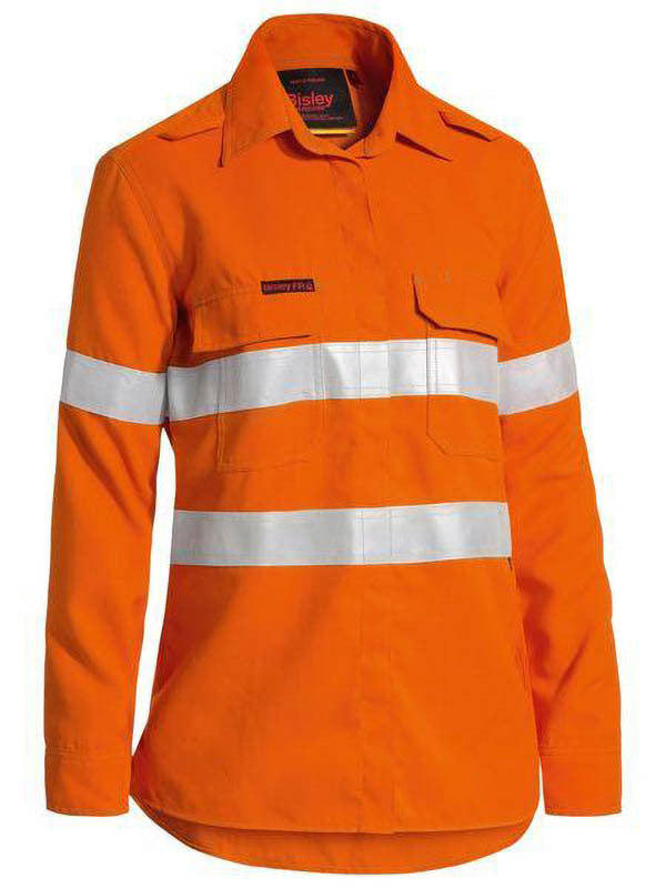 Bisley TenCate Tecasafe Plus 580 Women's Taped Hi Vis Lightweight FR Vented Shirt