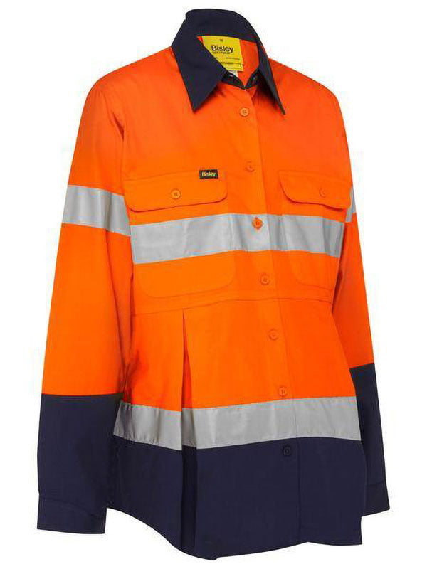 Bisley Women's Taped Hi Vis Maternity Drill Shirt