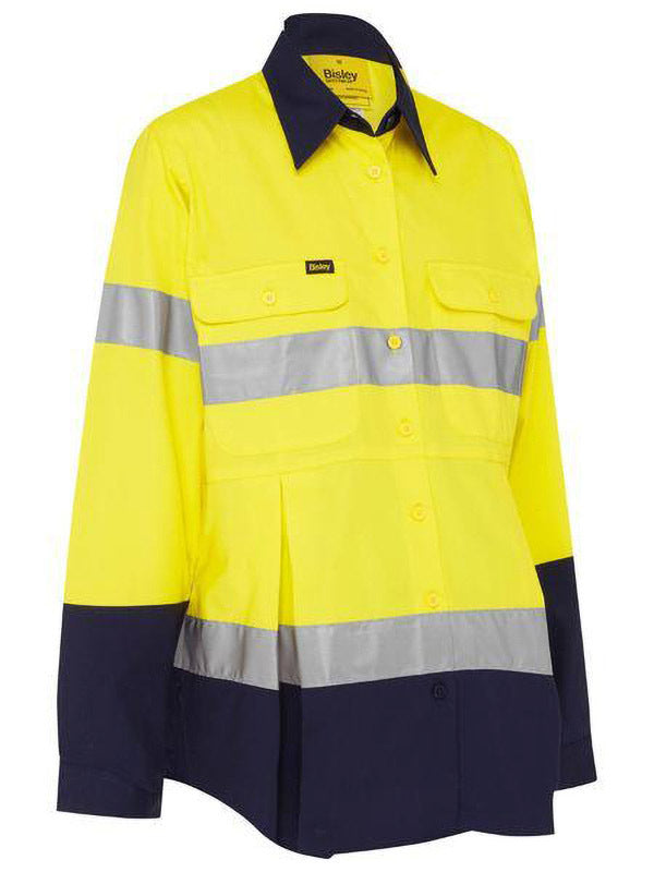 Bisley Women's Taped Hi Vis Maternity Drill Shirt