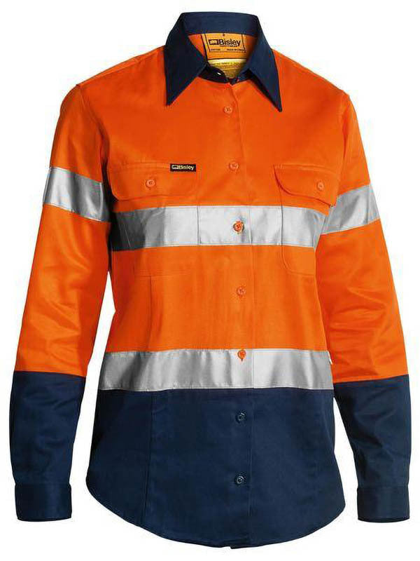 Bisley Women's Taped Hi Vis Drill Shirt