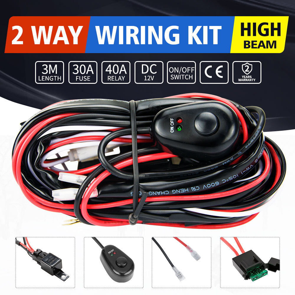 LIGHTFOX 2 Way High Beam Wiring Loom Kit