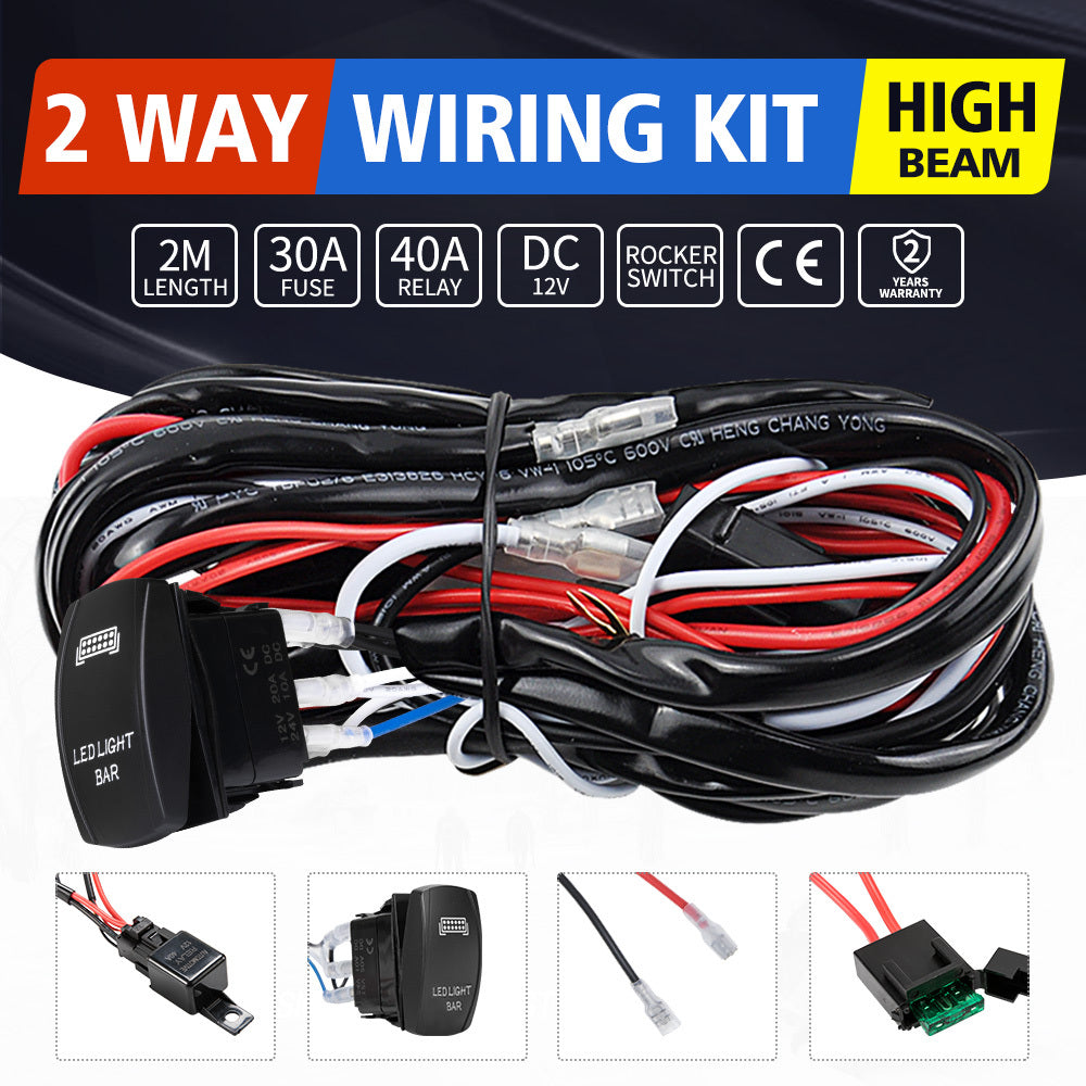 LIGHTFOX 2 Way 12V DC Wiring Loom Harness Kit