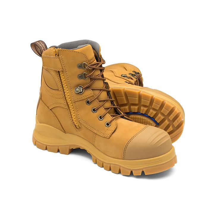 Blundstone 992 Wheat Water Resistant Nubuck Lace Up/Zip Ankle Safety Boot