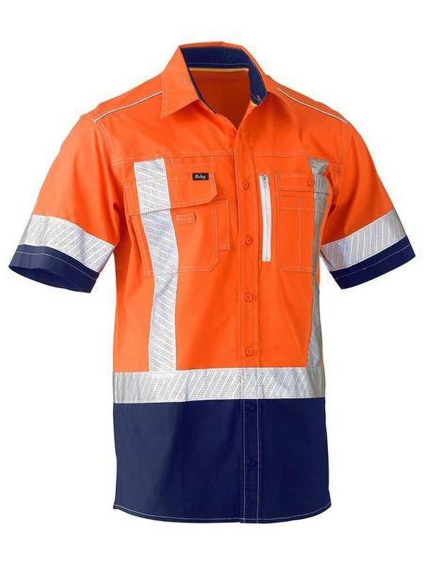 Bisley Flx & Move X Taped Hi Vis Utility Shirt