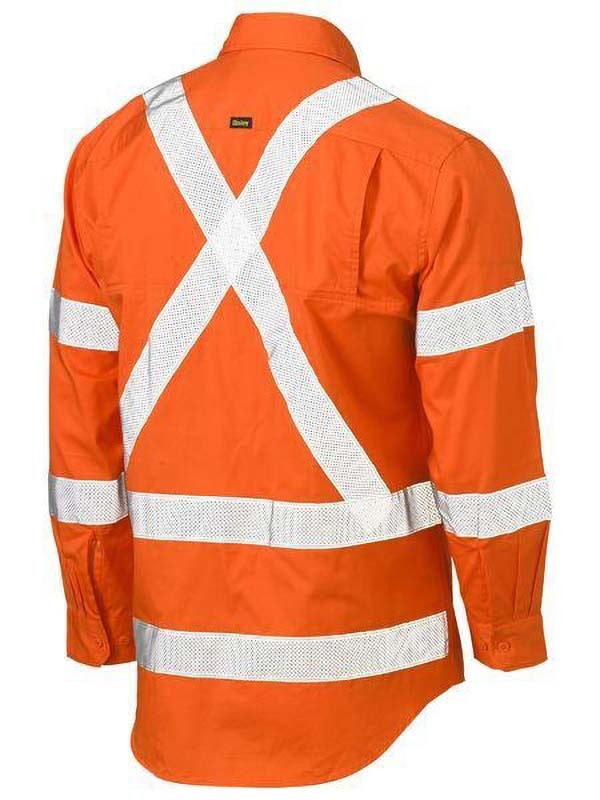 Bisley X Taped Biomotion Hi Vis Cool Lightweight Drill Shirt