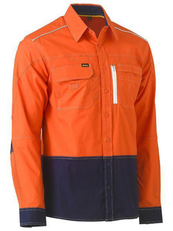 Bisley Flx & Move Two Tone Hi Vis Utility Shirt