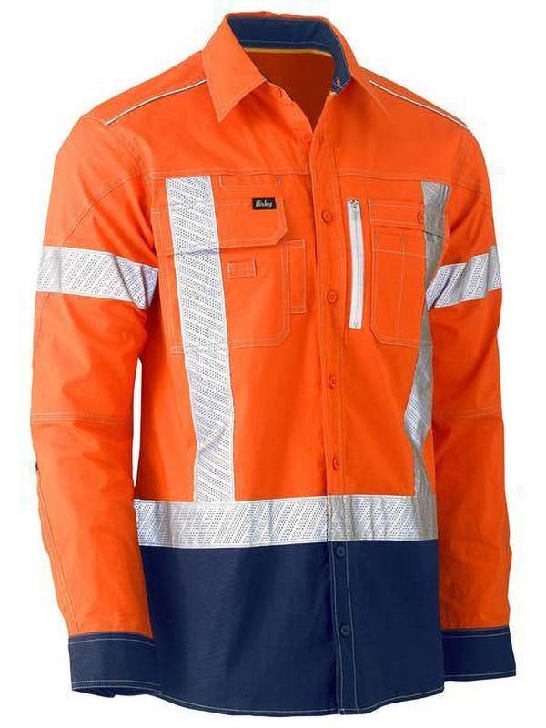 Bisley Flx & Move X Taped Hi Vis Utility Shirt