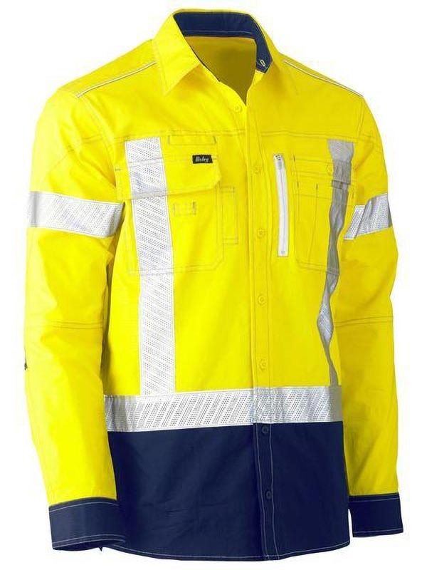 Bisley Flx & Move X Taped Hi Vis Utility Shirt