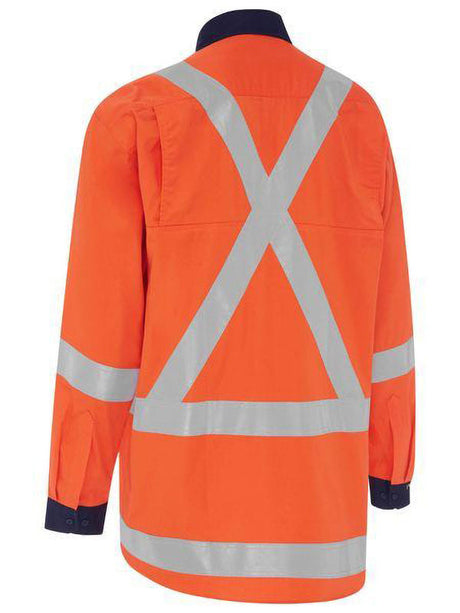 Bisley X Taped Hi Vis TTMC Cool Lightweight Drill Shirt