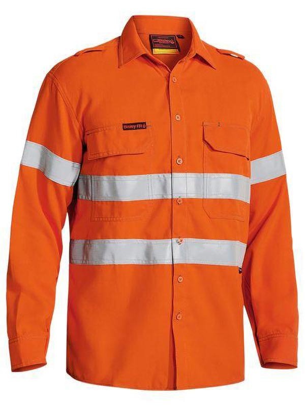 Bisley TenCate Tecasafe Plus 580 Taped Hi Vis Lightweight FR Vented Shirt