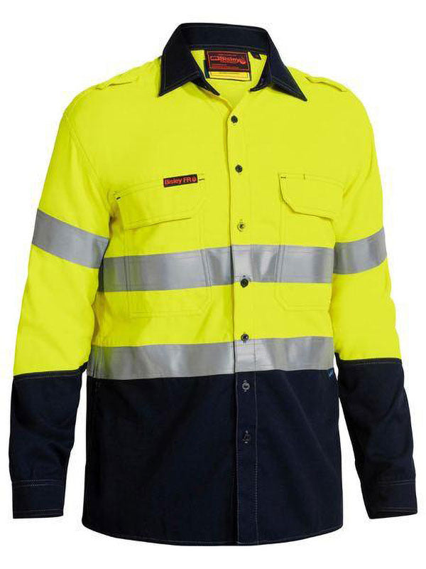 Bisley TenCate Tecasafe Plus 580 Taped Hi Vis Lightweight FR Vented Shirt