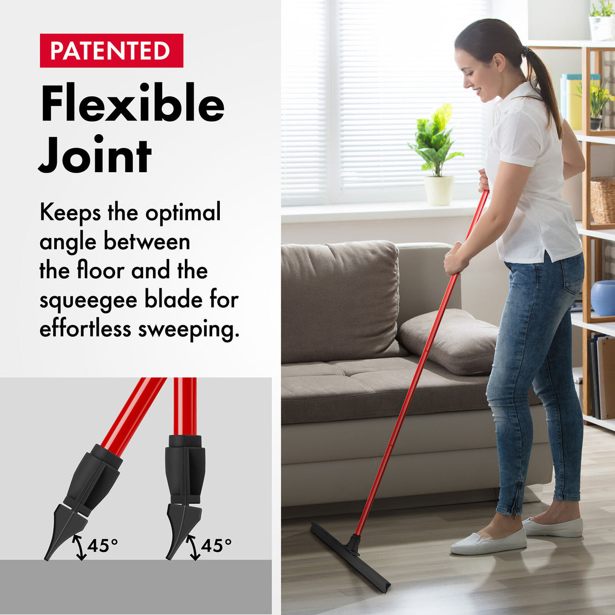 Tyroler BrightTools Floor Squeegee 60 Cm 100% Natural Rubber Heavy Duty Extra-Wide