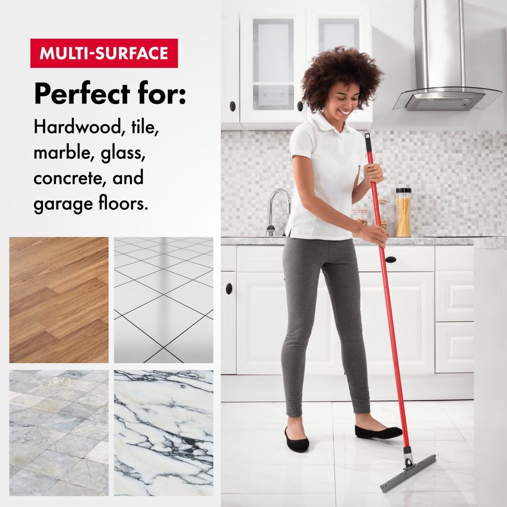 BrightTools Floor Squeegee Cleaning System, 2in1 Squeegee & Quick Mop