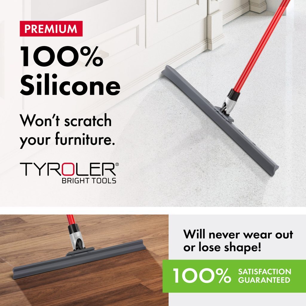 BrightTools Floor Squeegee Cleaning System, 2in1 Squeegee & Quick Mop