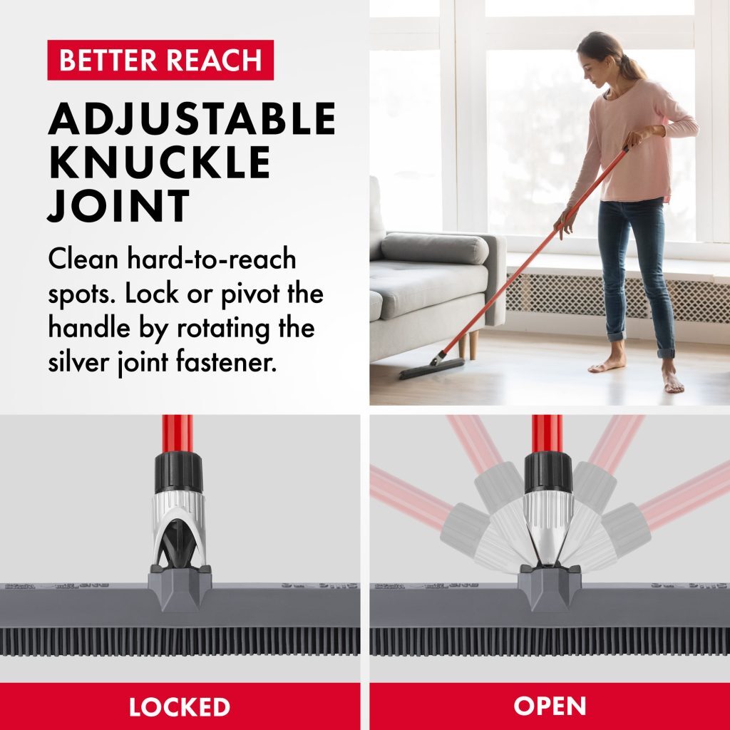 BrightTools Silicone Broom & Squeegee Cleaning System, 3in1 Broom & Squeegee & Quick mop