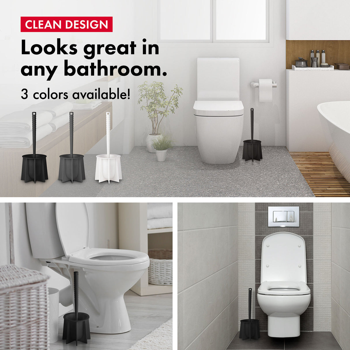 Tyroler BrightTools Antibactrial Toilet Brush (Black)