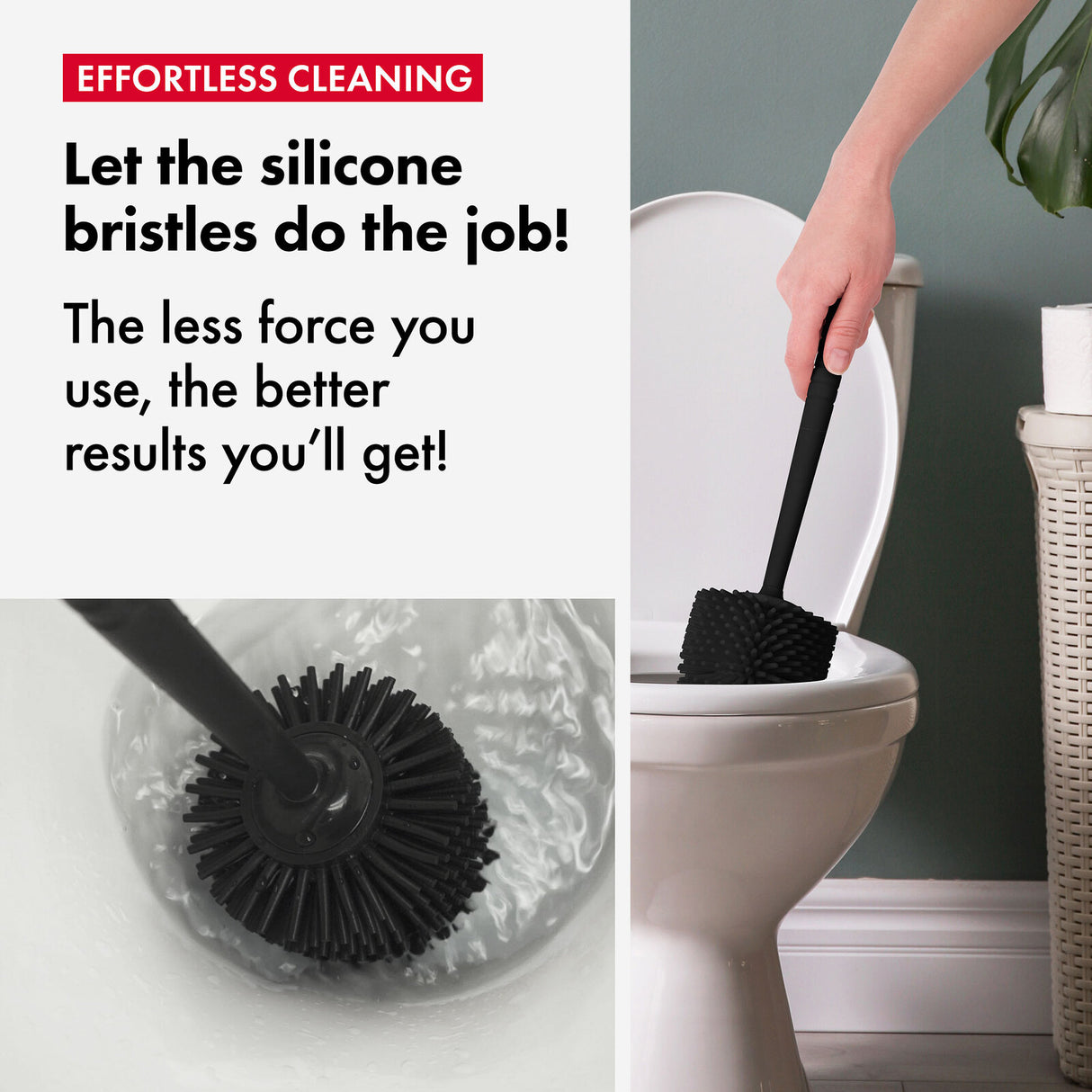 Tyroler BrightTools Antibactrial Toilet Brush (Black)