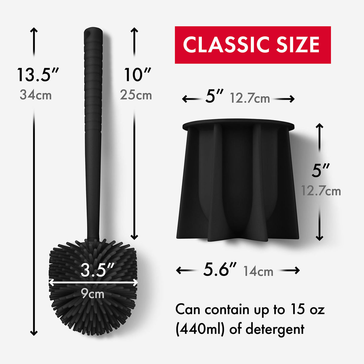 Tyroler BrightTools Antibactrial Toilet Brush (Black)