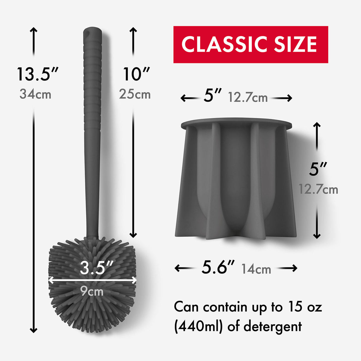 Tyroler BrightTools Antibactrial Toilet Brush (Gray)