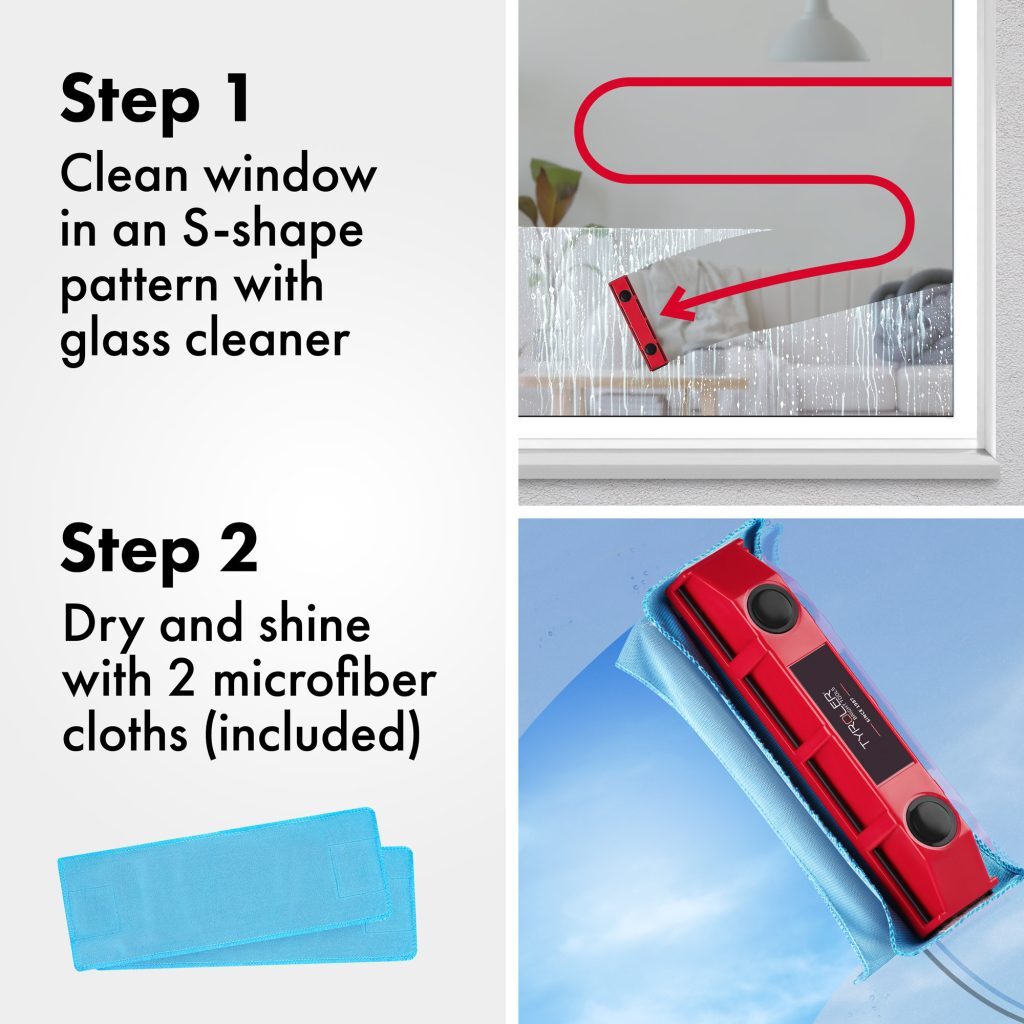 Tyroler BrightTools Glider S-1 Magnetic Window Cleaner For Single Glazed Windows Up To 8 Mm Window Thickness.
