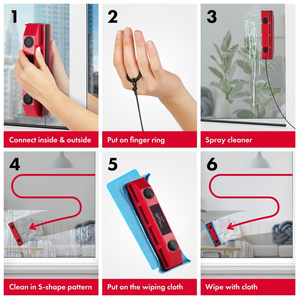 Tyroler BrightTools Glider S-1 Magnetic Window Cleaner For Single Glazed Windows Up To 8 Mm Window Thickness.