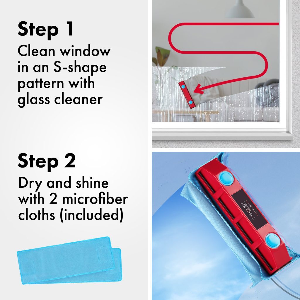 Tyroler BrightTools Glider D-2 Magnetic Window Cleaner For Double Glazed Windows With Window Thickness Up To 20 Mm.