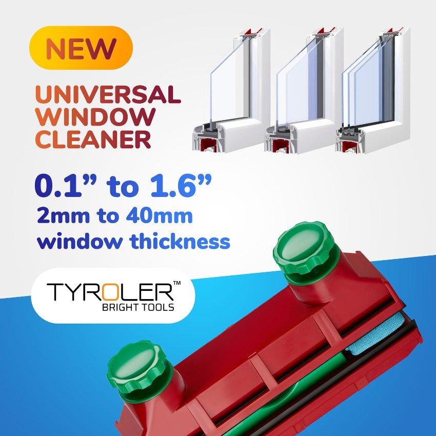 Tyroler BrightTools Glider D-4 Afc (Adjustable Magnetic Force) Magnetic Window Cleaner For All Window Thickness 2Mm-40Mm